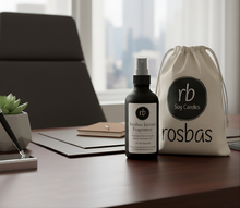 Load image into Gallery viewer, Rosbas Room Sprays - Scented - 4 oz Black Bottle