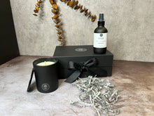 Load image into Gallery viewer, Rosbas Candle and Room Spray Gift Set - Scented - Soy Wax - Black