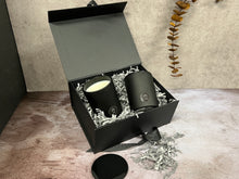 Load image into Gallery viewer, Rosbas Candle Gift Set, Scented, Black Glass Jars with lids