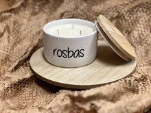 Load image into Gallery viewer, Rosbas Candle-Scented-Soy Wax-White Ceramic Bowl with Lid-11 oz