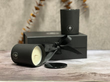 Load image into Gallery viewer, Rosbas Candle Gift Set, Scented, Black Glass Jars with lids
