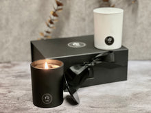 Load image into Gallery viewer, Rosbas Candles Gift Set - Scented - Soy Wax - Black-White Jars, 7 oz ea.