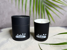 Load image into Gallery viewer, rosbas, scented candles, soy wax, 8 oz black ceramic jar, handmade USA