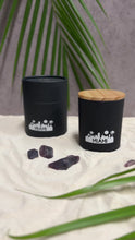 Load and play video in Gallery viewer, Rosbas, Miami breeze candle, souvenir, 7 oz gifted, black jar with wooden lid
