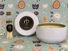 Load image into Gallery viewer, rosbas Napoli Collection, metallic tin, white, soy candle, non toxic, eco friendly, hand poured, gifted