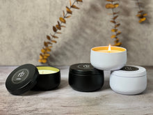 Load image into Gallery viewer, Rosbas Candles Gift Set - Scented - Natural Soy Wax - Black Tins

