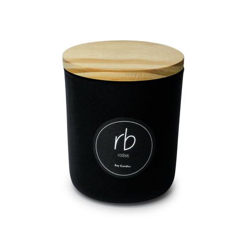 rosbas Prato Collection, black glass jar with lid,  13 oz.