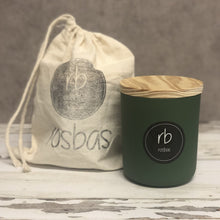 Load image into Gallery viewer, rosbas Prato Collection, olive green glass jar with lid,  13 oz.