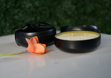 Load image into Gallery viewer, rosbas Milano Collection, metallic tin, black, soy candle, non toxic, eco friendly, hand poured, gifted