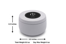 Load image into Gallery viewer, rosbas Napoli Collection, metallic tin, white, soy candle, non toxic, eco friendly, hand poured, gifted