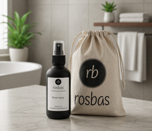 Load image into Gallery viewer, Rosbas Room Sprays - Scented - 4 oz Black Bottle
