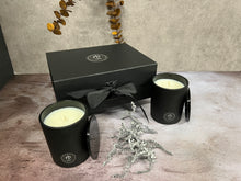 Load image into Gallery viewer, Rosbas Candle Gift Set, Scented, Black Glass Jars with lids
