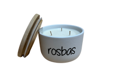 Load image into Gallery viewer, Rosbas Candle-Scented-Soy Wax-White Ceramic Bowl with Lid-11 oz
