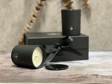 Load image into Gallery viewer, Rosbas Candle Gift Set, Scented, Black Glass Jars with lids
