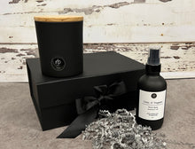 Load image into Gallery viewer, Rosbas Candle and Room Spray Gift Set - Scented - Soy Wax - Black

