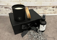 Load image into Gallery viewer, Rosbas Candle and Room Spray Gift Set - Scented - Soy Wax - Black
