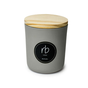 rosbas Prato Collection, grey glass jar with lid,  13 oz.