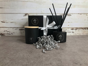 rosbas Scented Candle & Diffuser Gift Set, black, Handmade in The USA